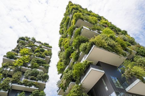 edificio com fachada sustentável